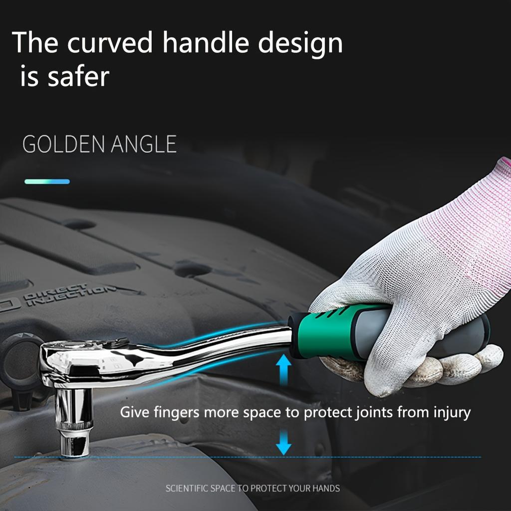 Набор торцевых ключей с трещоткой 1/4 дюйма, набор инструментов для механика и набор головок с быстросъемной реверсивной рукояткой с трещоткой и удлинителем