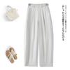 White thin loose casual straight scimitar pants women's 1116 summer thin high waist thin drape sickle pants