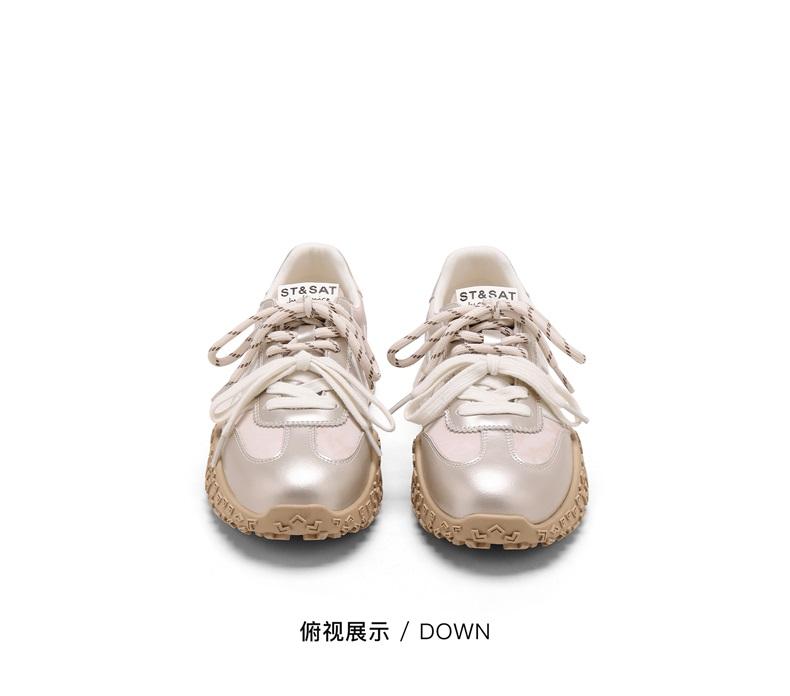 Saturday Fashion Thick Soled Low Top Lace Up Casual Shoes for Women