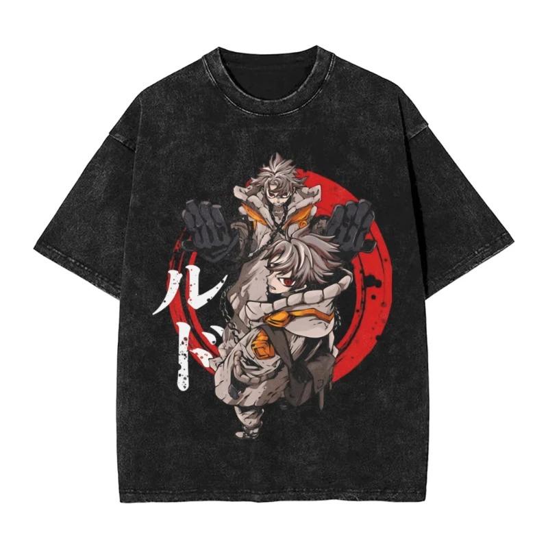 Gachiakuta Washed TShirt Unisexs Oversized YK Short Sleeve Casual Cotton TShirt Beach ONeck Loose Unisex Feamle Clothing Top Tee