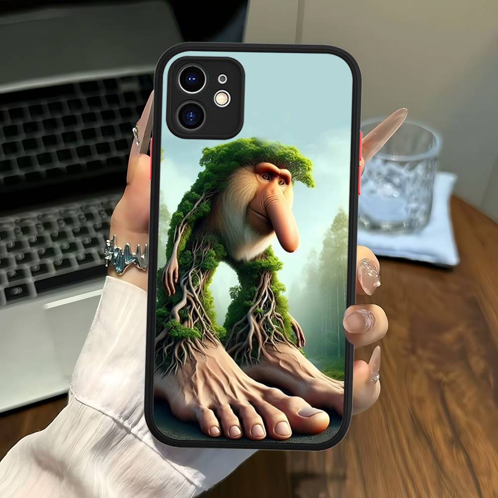 Italian Brainrot Tung Tung Phone Case for iPhone 16 15 14 11 12 13 Pro Max X XS Translucent Matte Cover
