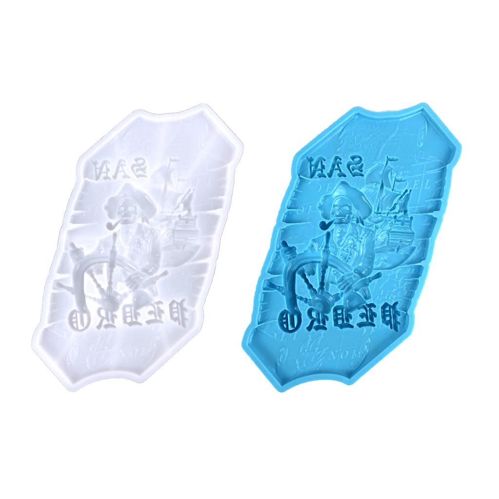 Силиконовая форма Скелет Карта сокровищ Пиратский череп Смола Украшения 3D Гипсовый рельеф Модель Эпоксидная смола Формы для литья