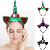 Merry Christmas Decorations Party Props Hairhoop Unicorn Horn Headband Stage Performances Hairband Festival Supplies