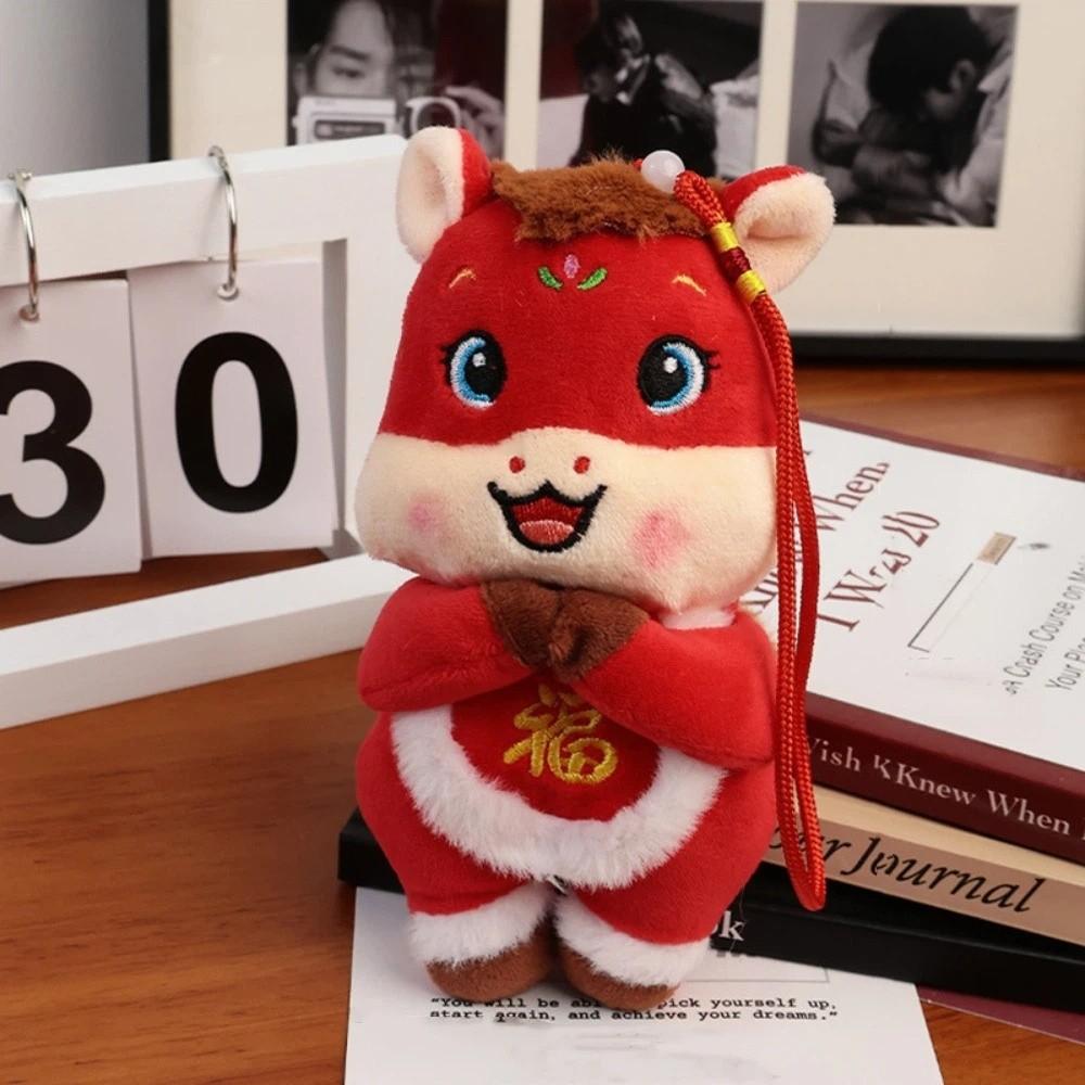 Red Chinese Zodiac Horse Doll Cartoon Mascot Traditional Pony Plush Doll  New Year