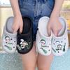 Туфли с дырочками женские летние милые модные девичьи с сердечком на носке сандалии на плоской подошве женские нескользящие прохладные шлепанцы