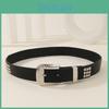Rivet Fashion And Rhinestone Decoration Women Casual Wide Belt Daily For