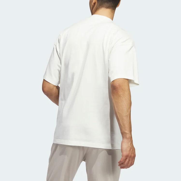 Adidas T Shirts Men's White Crew Neck Moderate Straight Fit IQ1037