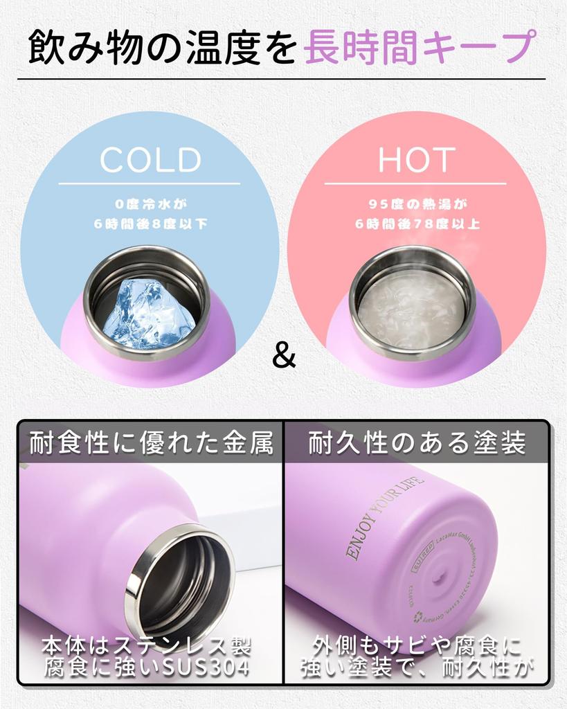 Water bottle direct heat cold stainless steel vacuum insulated two types of gaps sports drink water carbonated with two types of for going red 750ml,