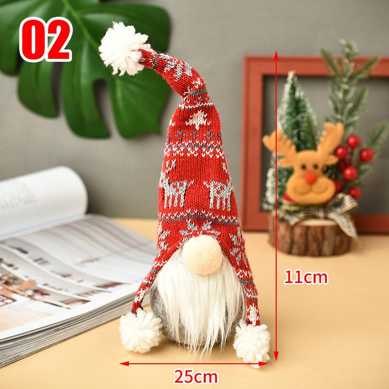 34 Styles Knitted Fabric Swedish Tomte Dwarf Rudolph Gnomes Dwarf Santa Claus Faceless Plush Doll