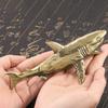 New Great White Shark Brass Figurines Antique Making Old Desk Decoration Marine Animal Statue Domineering Natural Room Decor