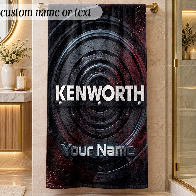 Beach TowelKenworth Custom Name Text Personalized Soft Towel for Beach Pool Indoor Home Decor Gift