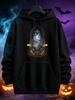 Унисекс Толстовка с капюшоном "Готический Замок" - Худи в стиле Dark Fantasy Streetwear с капюшоном и передним карманом, Подходит для Хэллоуина, Косплея, Зимы Pa