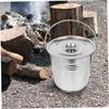 SEWOART Stainless Steel Ash Bucket for Fireplaces and Barbecues, Lightweight and Easy To Carry, with Durable Handle, Versatile for Grills and Fire Pit