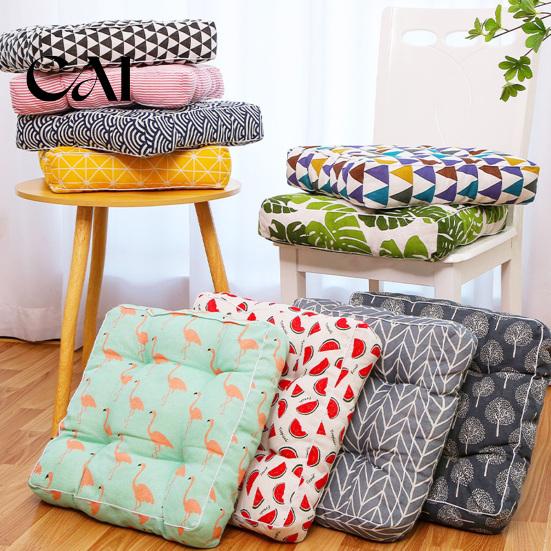 Universal Chair Cushion for Home Office Modern Stylish Cushion, Ultra Soft Square Geometric or High-elastic PP Cotton Pad Plant Prints, 15.75"x15.75"