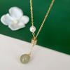 Hotan Jade Pearl Necklace Light Luxury Chinese Style Retro Necklace Fringe Collar Chain New