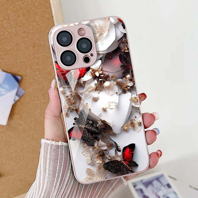 Чехол из закаленного стекла для iPhone 15 Pro Max Funda iPhone 11 13 14 15 12 XR 7 8 Plus X Xs 13pro 15pro с леопардовым принтом