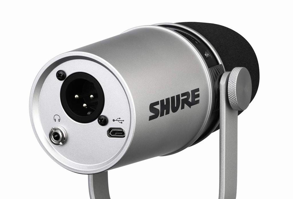 SHURE MV7 Podcast Microphone Dynamic Microphone Cardioid Unidirectional USB XLR Wired Noise Removal Distribution Streaming YouTube Recording Live Game