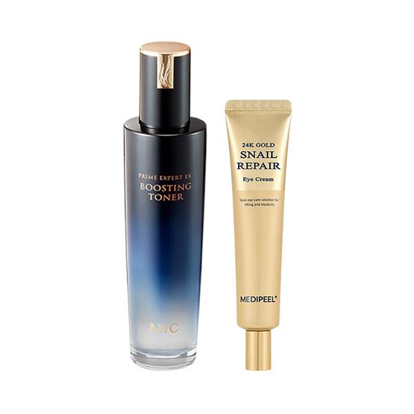 AHC Expert EX Boosting Toner 130ml + Medipeel 24K Gold Eye Cream 40ml