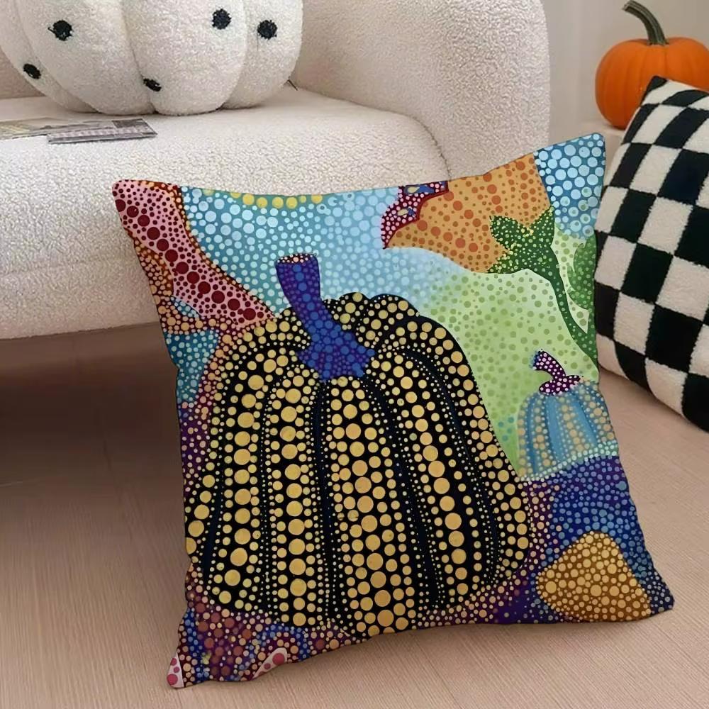 Abstract Art Pillowcase Silky Plush Cushion Cover Invisible Zipper Sofa Bedroom Decorative Pillow