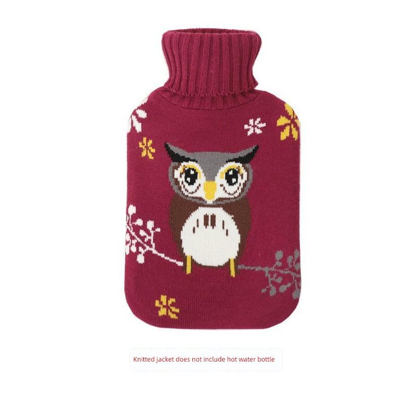 Hot Water Bottle Protective Cover, Winter Plush Cover, Cartoon Cloth Cover, Hand and Foot Warmer, Water-Filled Hot Water Bottle, Knitted Cover