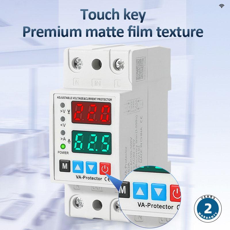 40A/63A Din Rail 230V Регулируемое защитное устройство от перенапряжения и пониженного напряжения Защитное реле Предел защиты от перегрузки по току