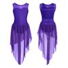Lyrical Modern Dance Dresses for Kids Girls Sleeveless Tank Dress Ballet Dance Leotard Dress Dancewear