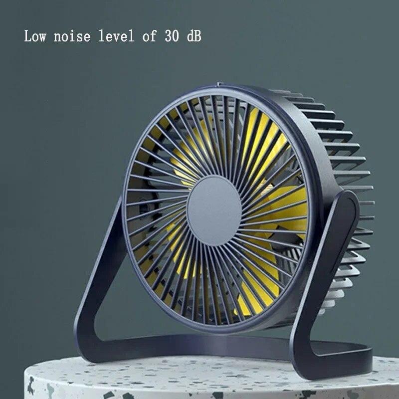 5 Inch USB Desktop Fan 360° Rotating Mini Adjustable Portable Electric Fan Summer Mute Air Cooler For Home Office