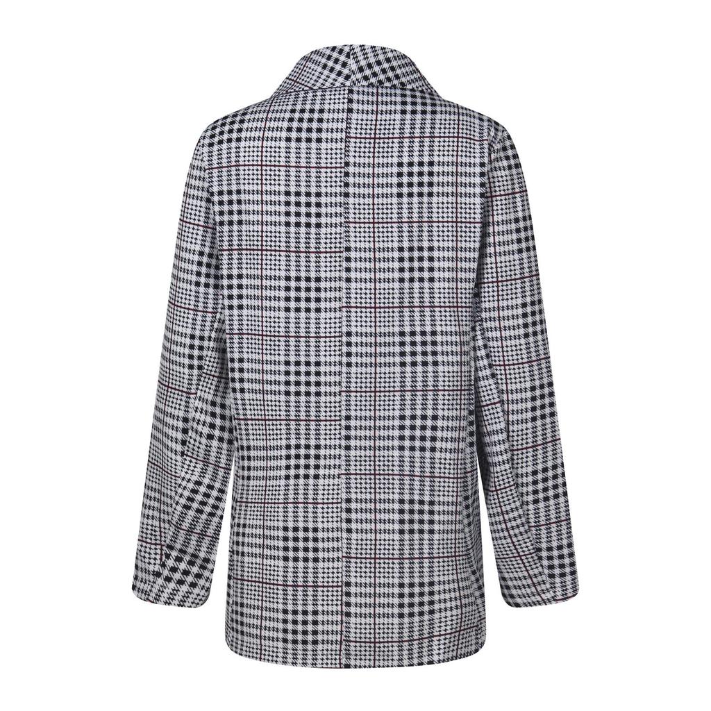 Women Fashion Long Sleeve Print Color Coat Open Front Suit Jacket