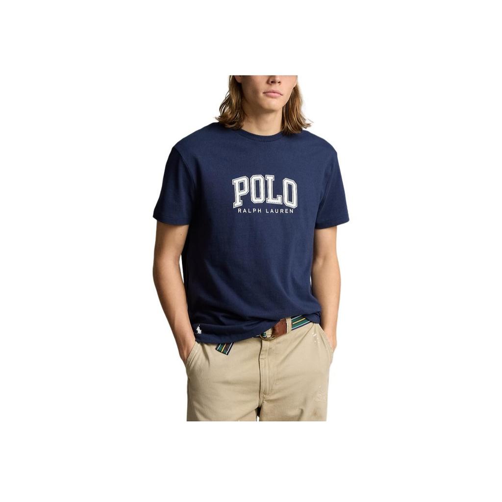Футболка мужская Polo Ralph Lauren с логотипом и принтом букв, круглым вырезом и короткими рукавами, цвет морской волны, MNPOTSH1N822155-410