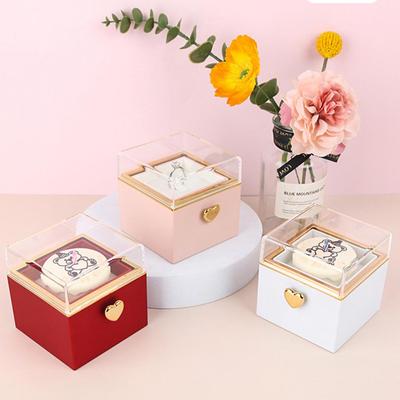 Креативная коробка-сюрприз, вращающееся кольцо для торта со свечами, ожерелье, шкатулка для драгоценностей, романтический подарок-сюрприз на день рождения, День святого Валентина