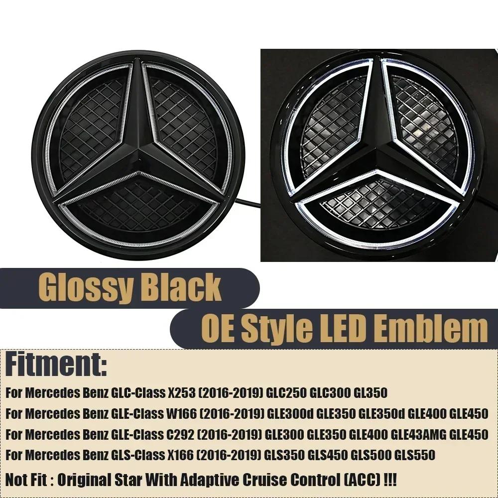 WXMDP1 C200 E200 For Mercedes Benz OE Style Chrome Silver Front Grill Emblem Fit For Mercedes Benz GLC GLE GLS-Class X166 X253 Chrome S