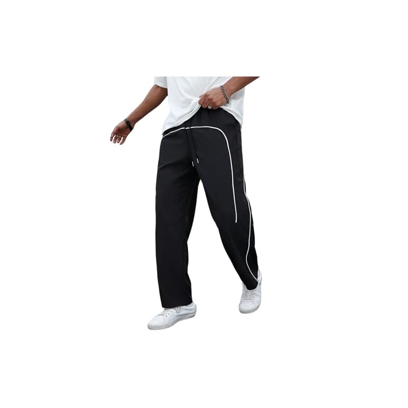 Greciilooks Regular Trouser Loose Fit | Sports For Men Stylish Track Mid Rise Pant (Gl-Tp-1045_Black_S)