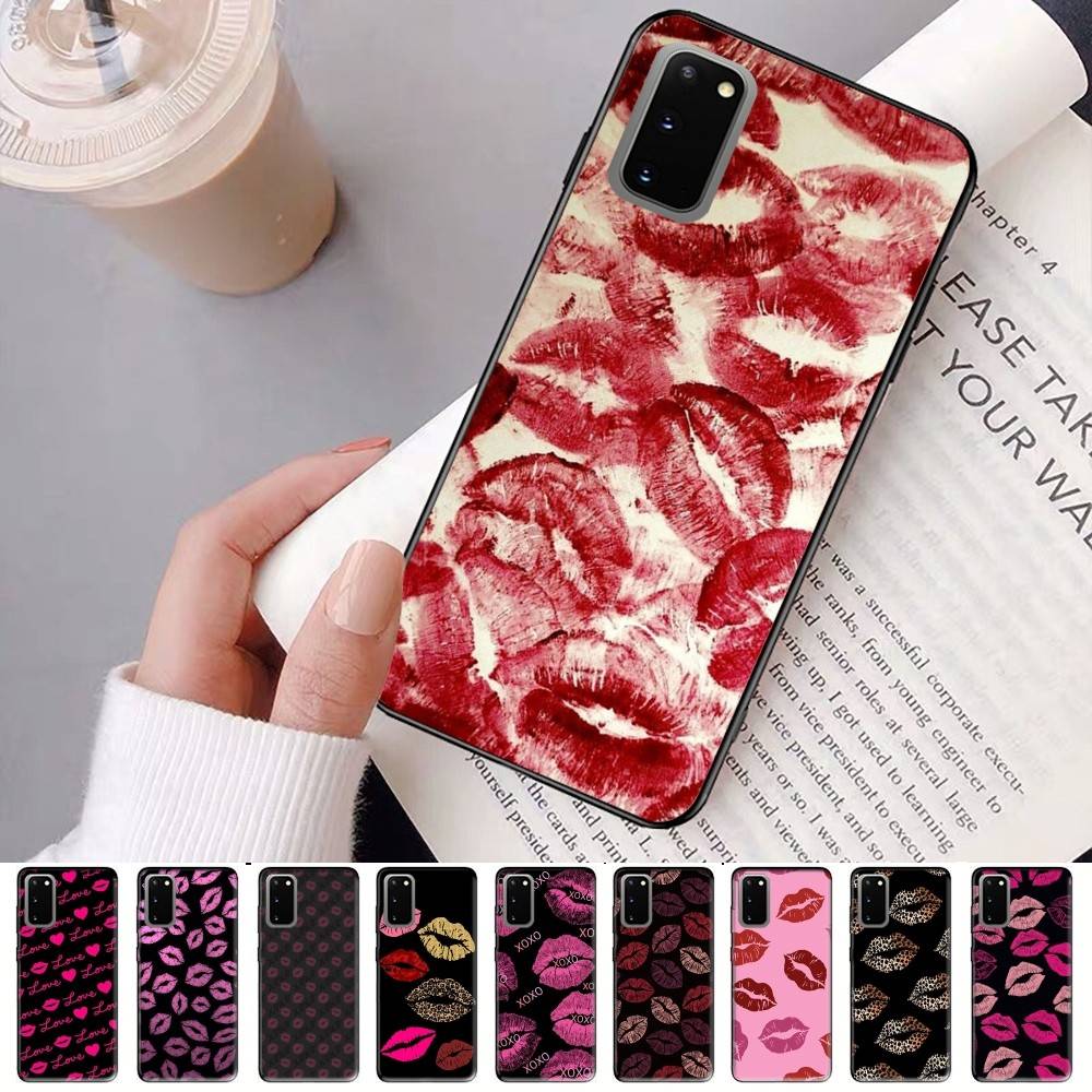 Leopard Print Sexy Lips Phone Case For Samsung S 24 Fe 25 Ultra Plus 20 Lite 21 30 22 23 24 22 Ultra 5G Fundas