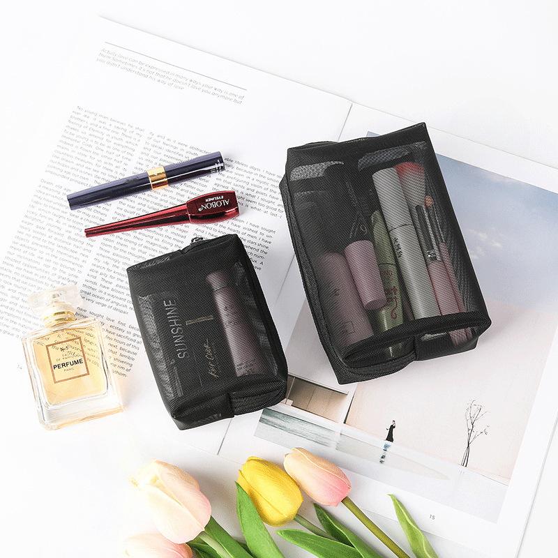 Mesh Makeup Bag, Large-capacity Transparent and Visible Cosmetics Storage Bag, Toiletry Bag, Portable Travel Storage Bag