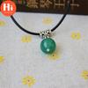 Привет Подвески Зеленый Бусина Кулон Ожерелье Тибетского Серебра Цвет Чокер Цепи Женские Подарки