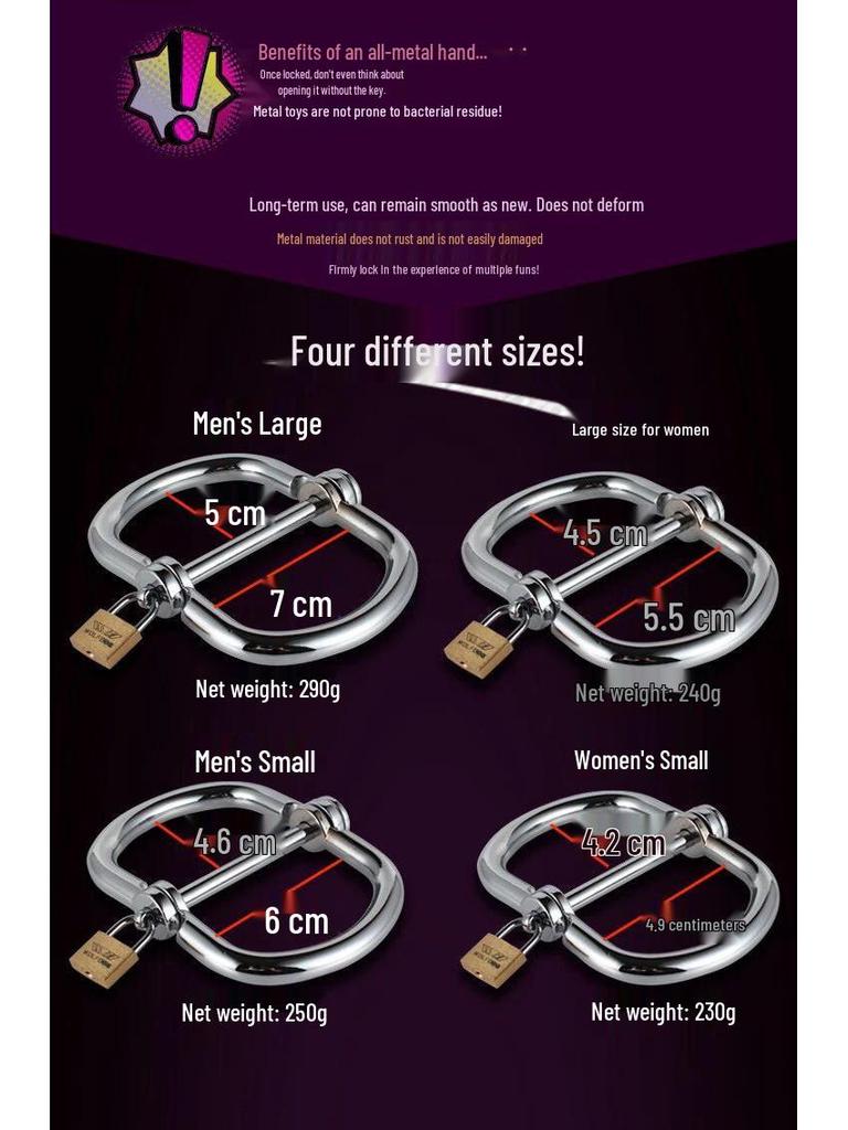 Openable Stainless Steel Handcuffs: Detachable Kinky Restraint Toy for Couples