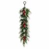 Frosted Christmas Hanging Swag Red Berries Christmas Garland  Stair Porch Wall Decoration