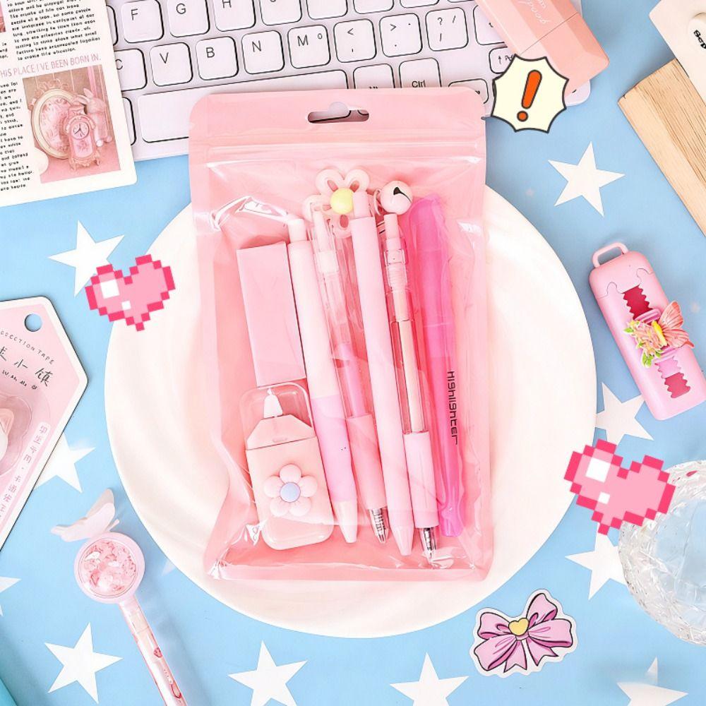 8-in-1 Stationery Set Flower Series Highlighter High Quality Correction Tape Students