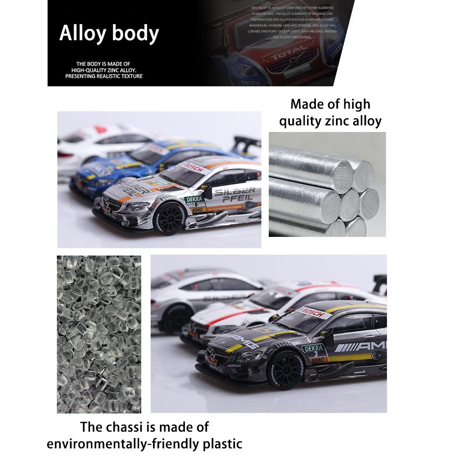 Масштаб 1/43 Benz AMG C63 DTM, литая под давлением модель автомобиля, игрушечный автомобиль с откатным механизмом для детей, коллекция подарков для мальчиков и девочек