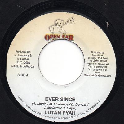 7-дюймовая пластинка LUTAN FYAH / AISHA DAVIS - Ever Since / Say My Name NONE Open Ear Music 2008 Ямайка Регги, Ска и Даб Б/У
