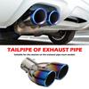 Автомобильная изогнутая двойная выхлопная насадка Вход 3 дюйма ID Завальцованный край Косой срез Квадратный конец Нержавеющая сталь Одна перемена Две двойные