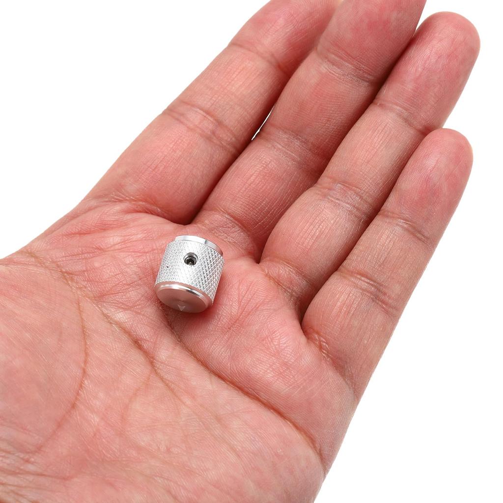 Uxcell Aluminum Potentiometer Universal Volume Tone Control Knob with Arrow Indicator for Silver 3-Piece Knob, 1/4" (6mm) Guitar, 1/2"