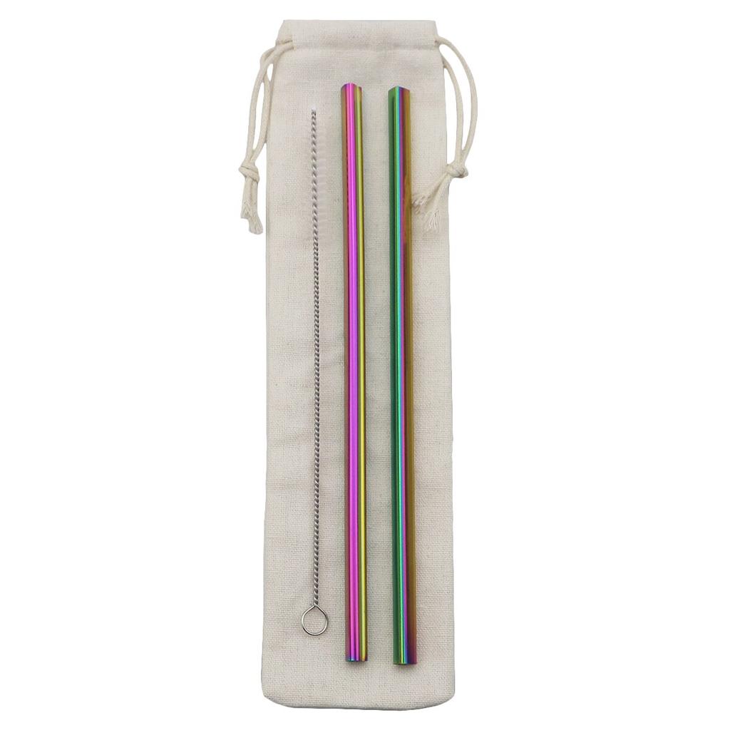 Metal Straw Reusable Drinking Straw Set 304 Stainless Steel Straw Straight Straw With Cleaner Brush Party Bar Accessories