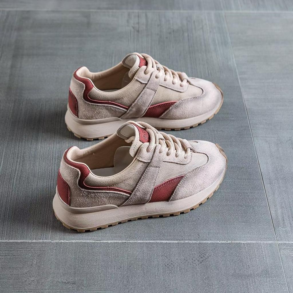 Кожаная сетка кроссовки Форрест Гамп женские 2025 новая осень дышащие ретро универсальные платформа повседневные спортивные вафли