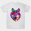 T Shirt Women Colorful Wolf Head Harajuku Print Kawaii Tshirt Summer Short Sleeve Female T-Shirt Top Tee