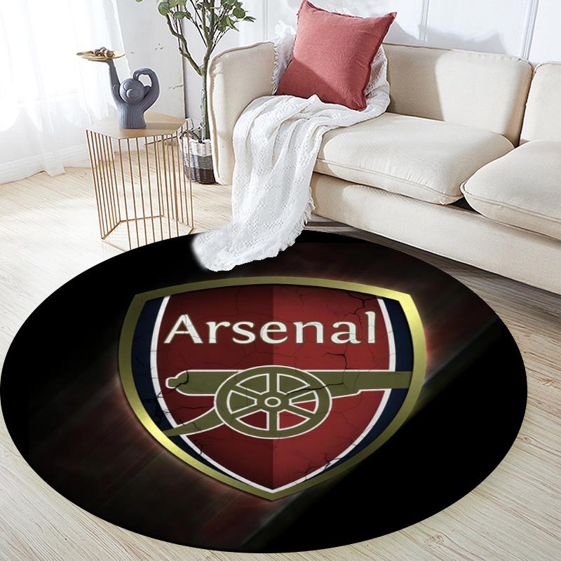 Arsenal pattern round rug,Carpet Rug for Living Room Bedroom Playroom ,Non-slip Floor Mat,Holiday Gifts and Birthday Gifts.