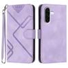 For Samsung Galaxy A36 5G Wallet Case Line Imprinted PU Leather Phone Cover with Strap