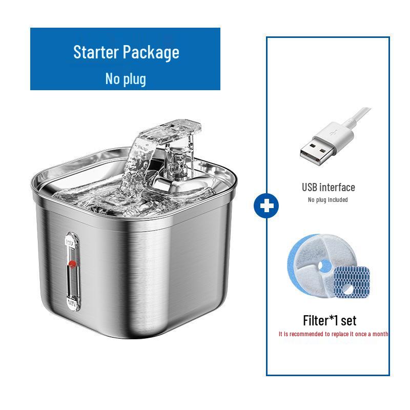 Stainless Steel Automatic Pet Water Fountain with Smart Sensor and Filtration for Cats and Dogs