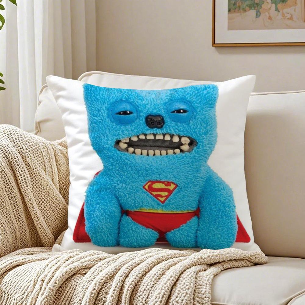 Weird Unique Toy FFuggler DDolls Cushion Cover Linen Pillowcase Soft  for Sofa Bed Home Room Decor
