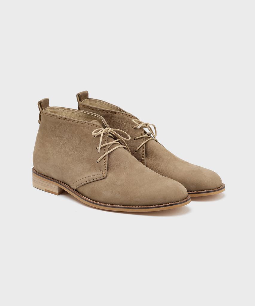 Ботинки-чукка Firenze Atelier Standard с круглым носком 7702 [Бежевый нубук]